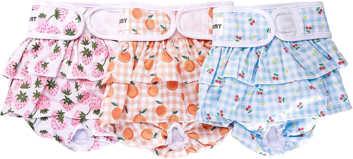 Avont 3-Pack Female Dog Diapers with Skirt Hem